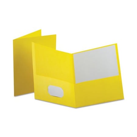 Tops Business Forms Oxford, LEATHERETTE TWO POCKET PORTFOLIO, 8 1/2in X 11in, YELLOW, 10PK 57579EE